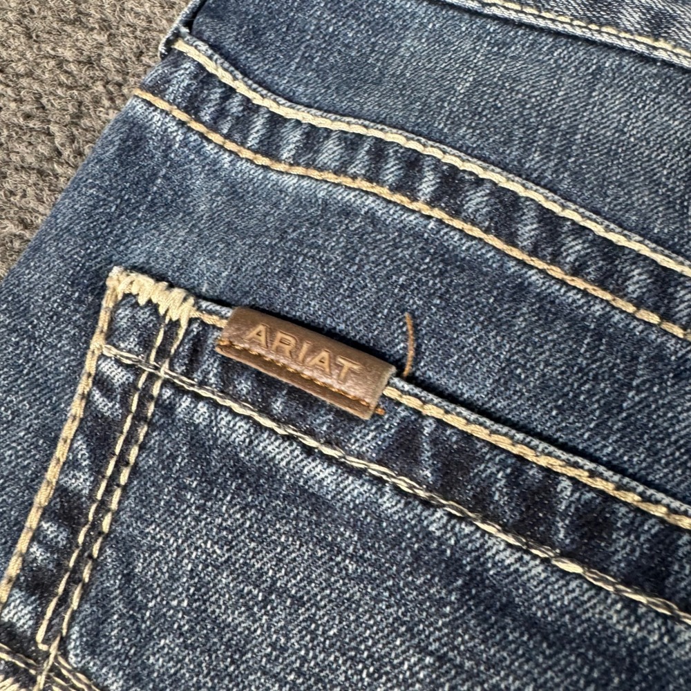 Ariat M4 Mens Relaxed Boot Cut Jeans Medium Wash Blue Denim 35x34 Workwear - Picture 7 of 7